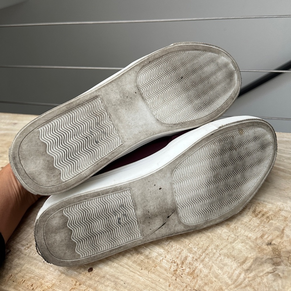 Steve Madden Burgundy Quilted Slip-On Sneakers | Size 9 - Picture 6 of 7